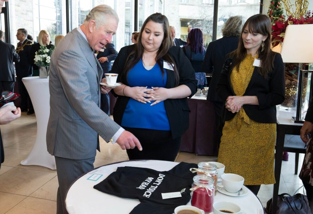 Carly Thompsett with Prince Charles
