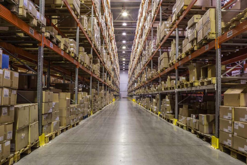 interior of warehouse with racks full of boxes 2021 10 07 17 15 32 utc