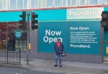 The former Wilko store in Sheffield Hillsborough, which re-opened as Poundland on Saturday 14 October 2023
