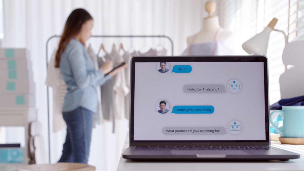 AI Chatbox Conversation being showcased at the Retail Technology Show