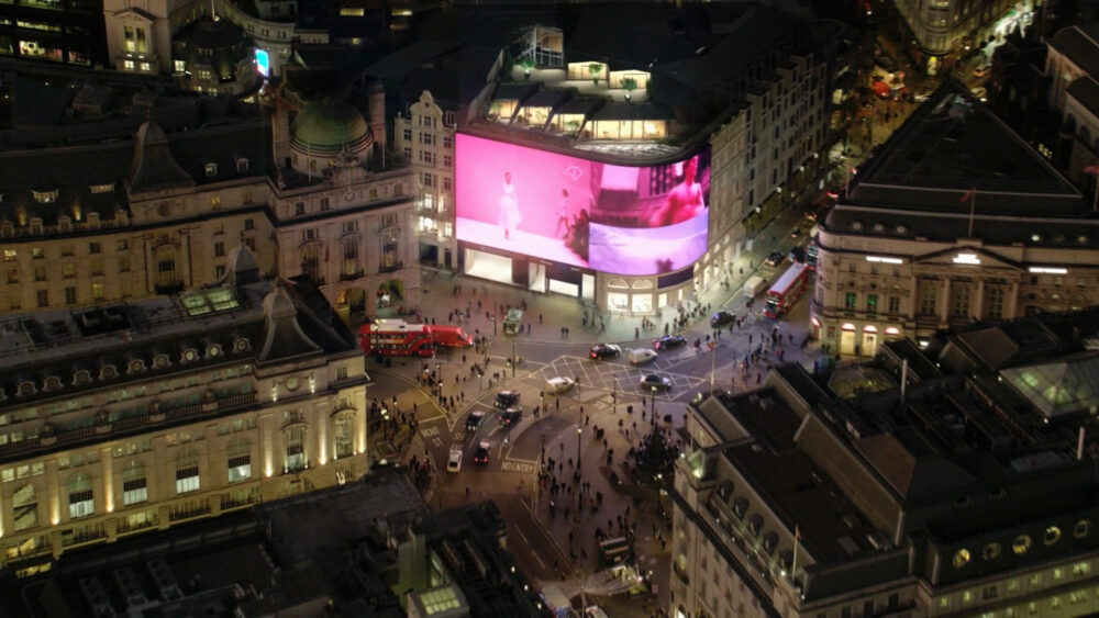 Piccadilly Lights aerial image