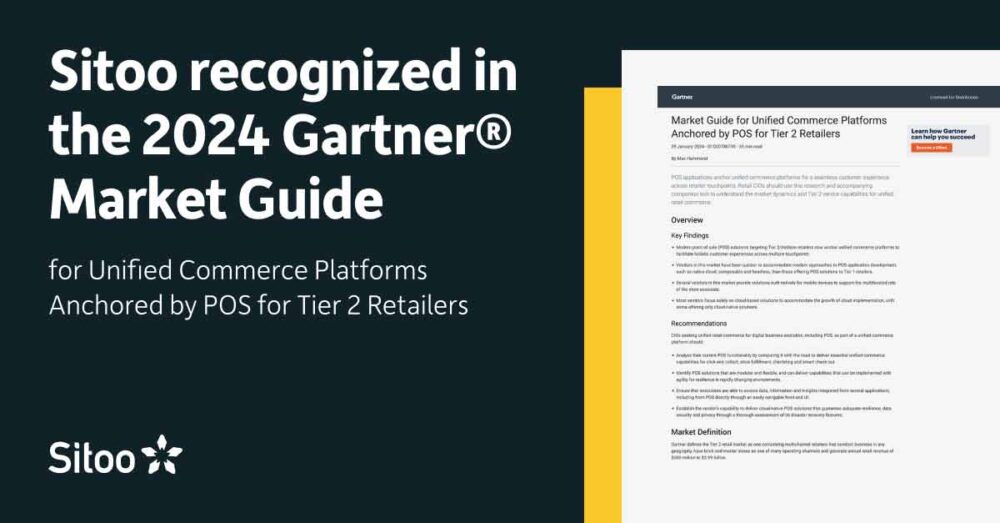 Sitoo 2024 gartner market guide UCP and POS