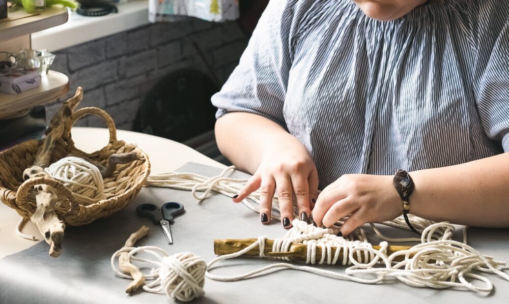 female hands weave macrame the home workshop boho 2023 11 27 05 19 11 utc Large