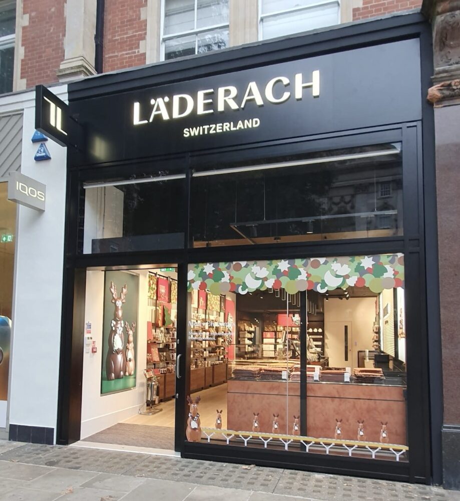 Outside Läderach Store High Street Kensington