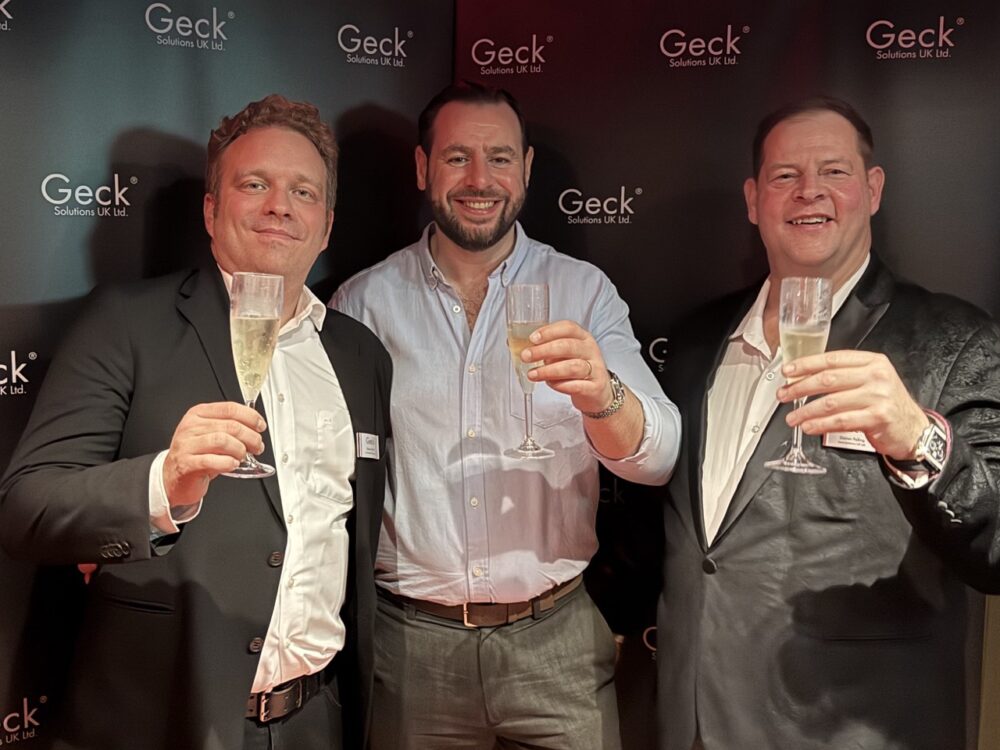 Left to Right: Ruben Hardt, Export Manager, Geck - Antony Behiels, Director at Shop and Display Equipment Association (SDEA) & Creative Retail Awards - Darren Pelling, UK & Ireland Sales Director, Geck Solutions UK 