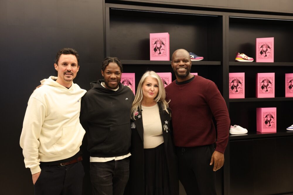 left to right Philippe Homsey LOCI Founder Kate Hardcastle MBE director of global engagement Future Stores Frank Eribo founder Loci Emmanuel Eribo founder LOCI Large