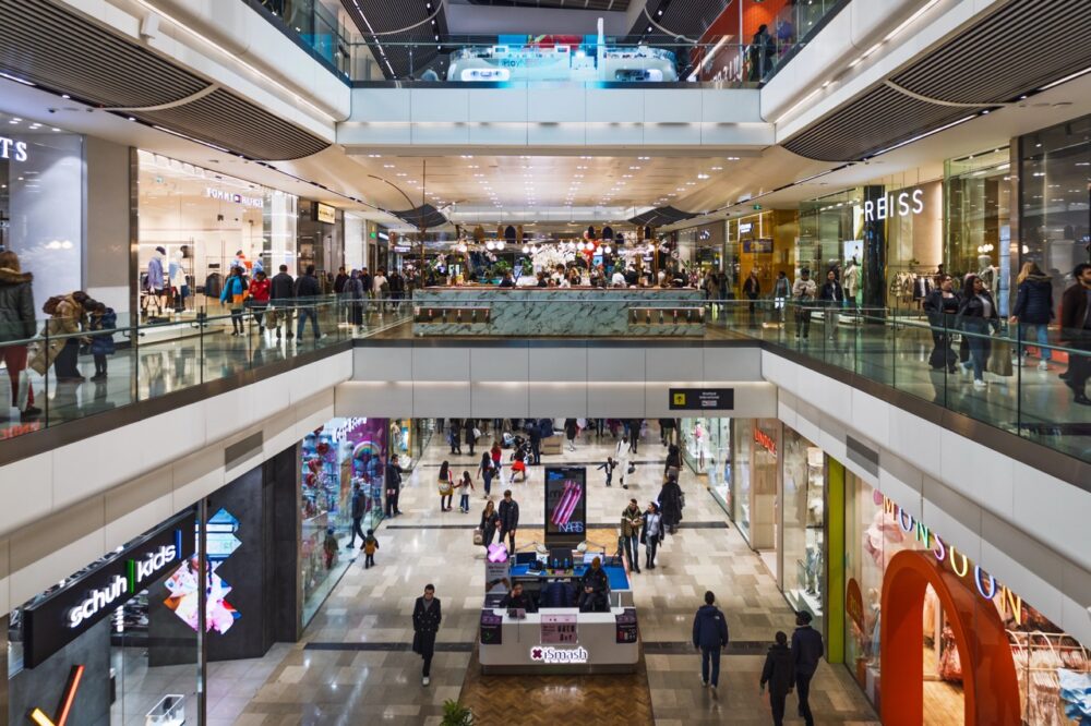 busy shopping centre Large