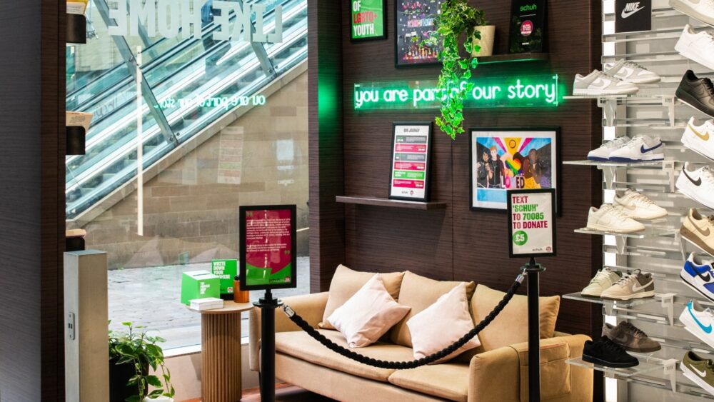 Schuh and The Proud Trust LGBTQ+ Community Window in Manchester