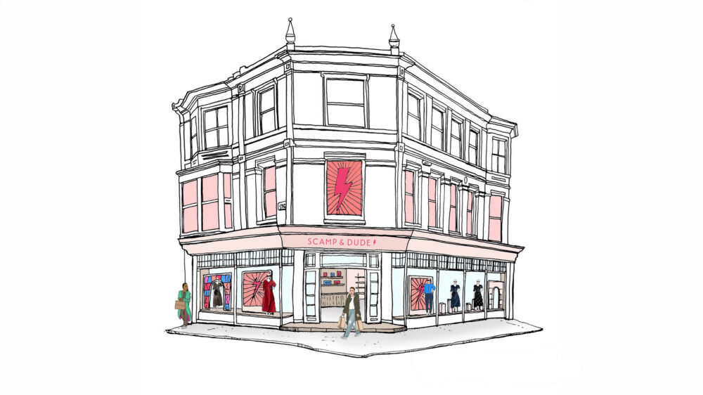 Scamp & Dude Sketch of Harrogate Store due to Open in October