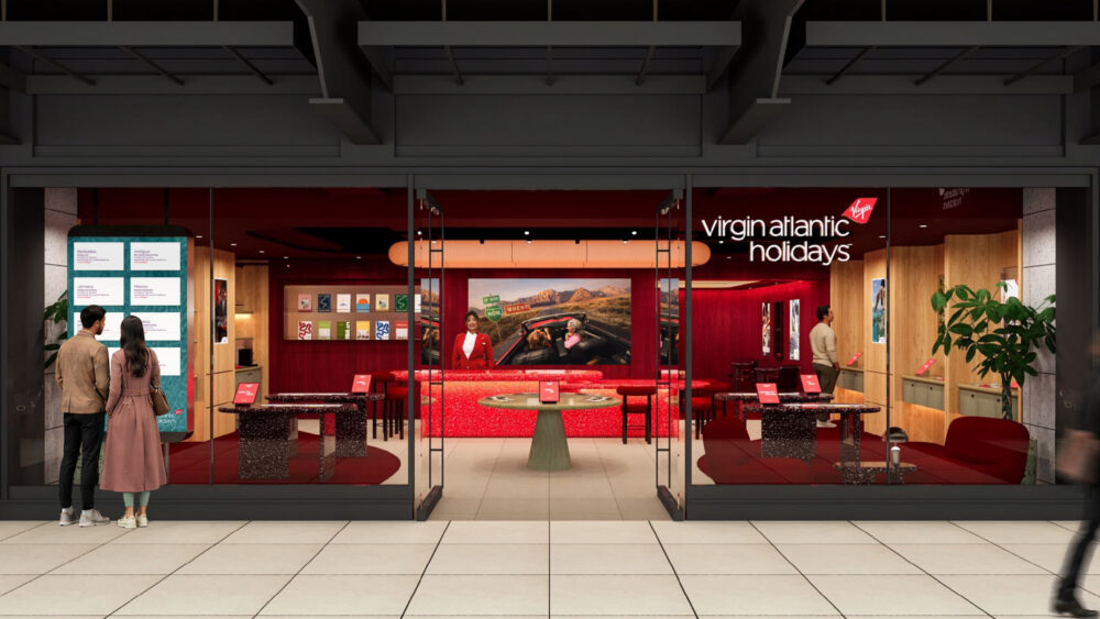 Render of the Virgin Atlantic Holidays Flagship at Battersea Power Station